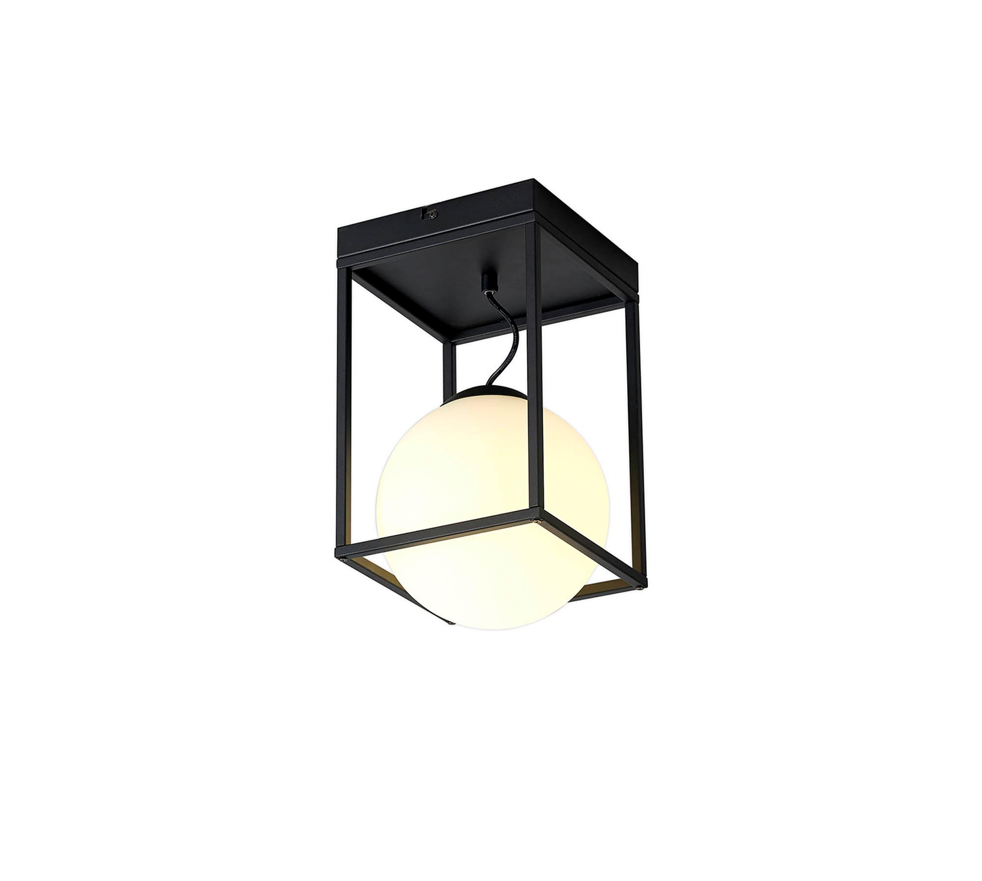 Desigual Small Short Semi Flush, 1 Light E27, Matt Black