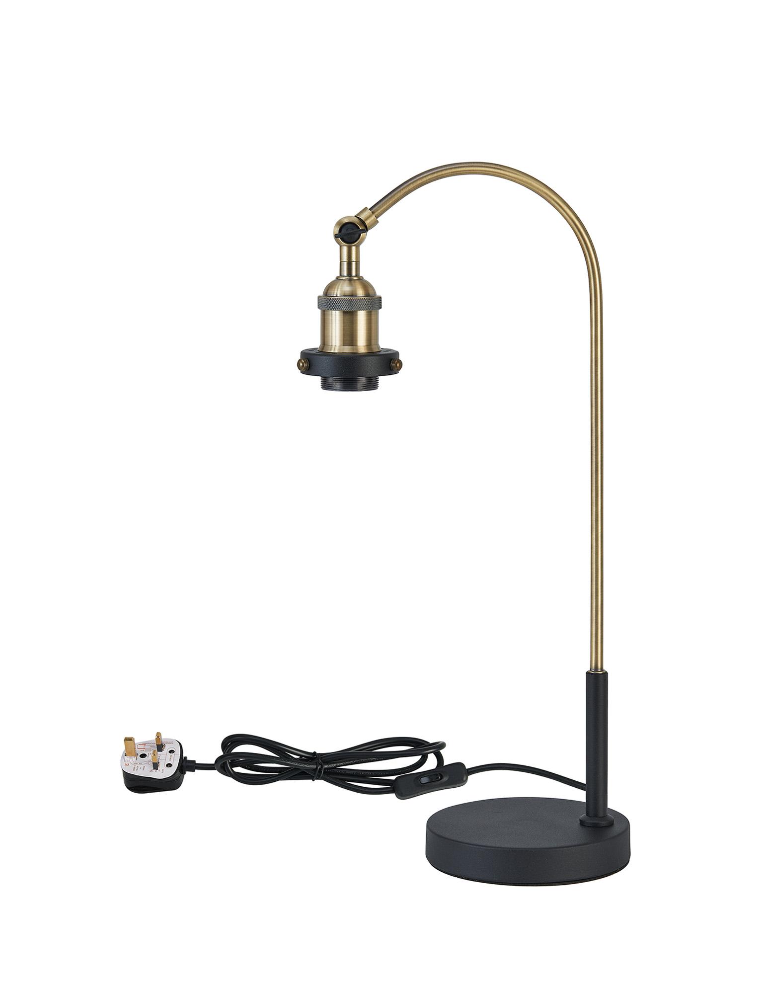 Dreifa Curved Over Arm Table Lamp Without Shade