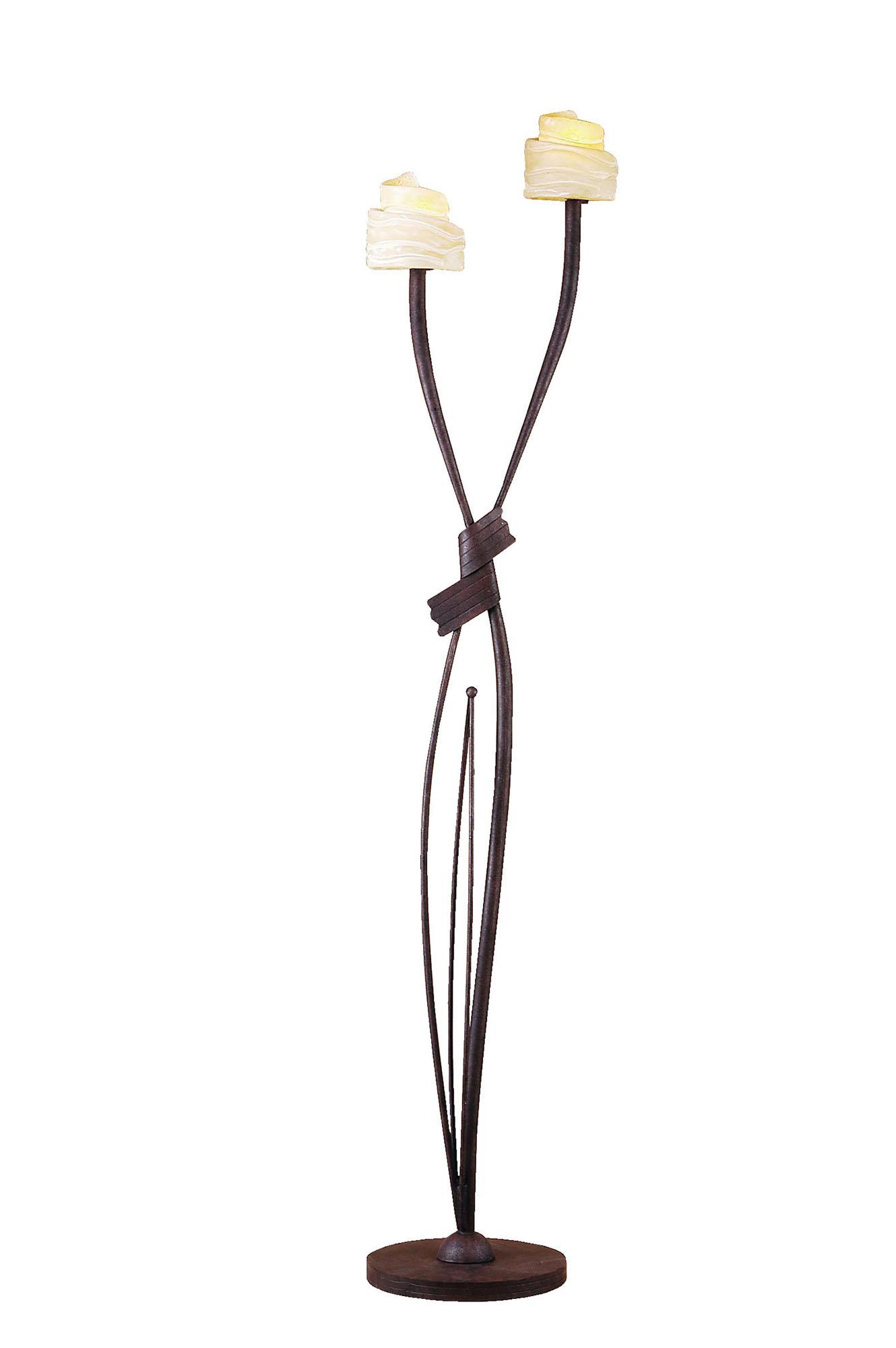 (0008 006) Estilo Floor Lamp 2 Light E14, Brown/Black Oxide