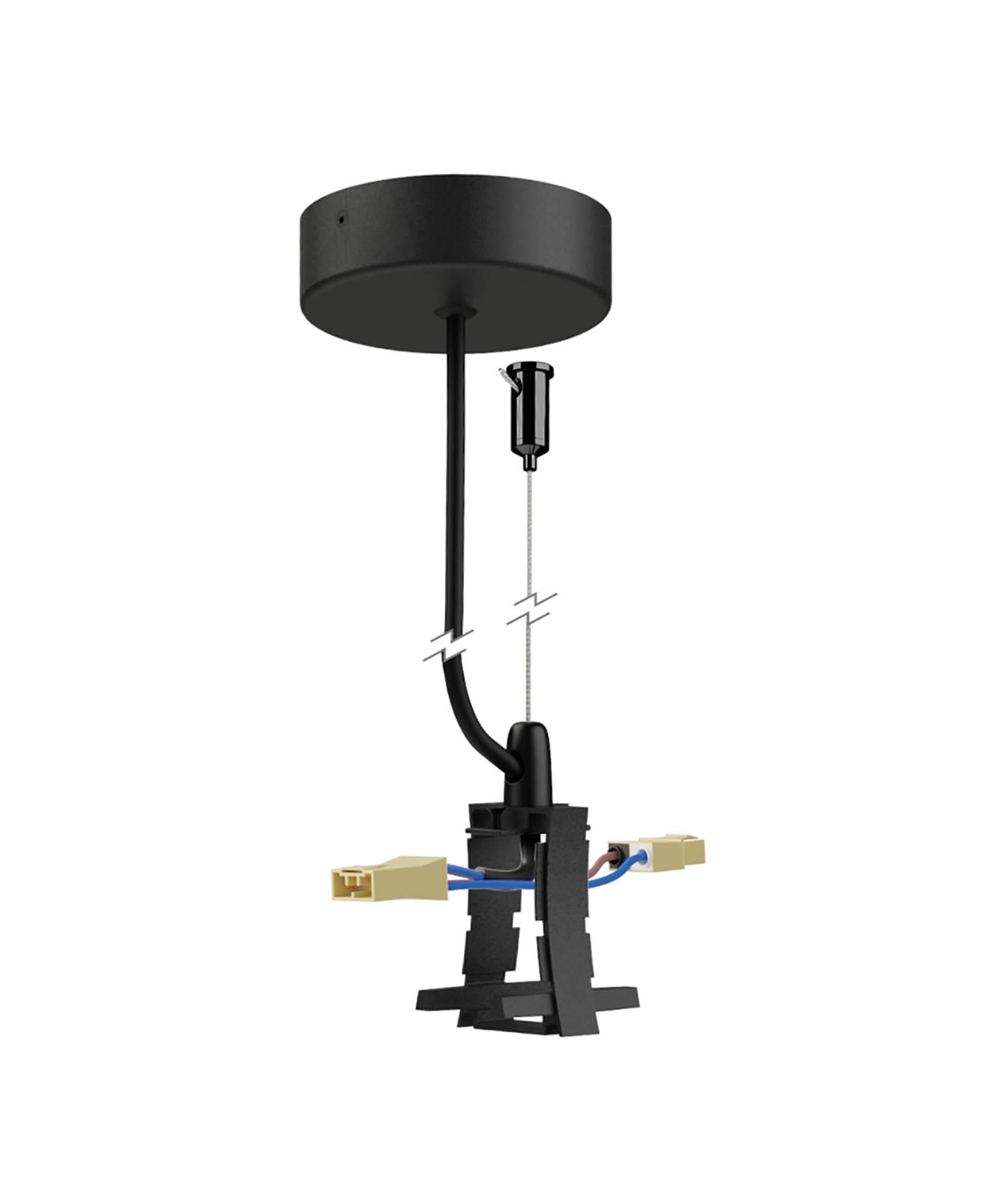 Hanok Middle Connection With AC Wire/Rosette, Black