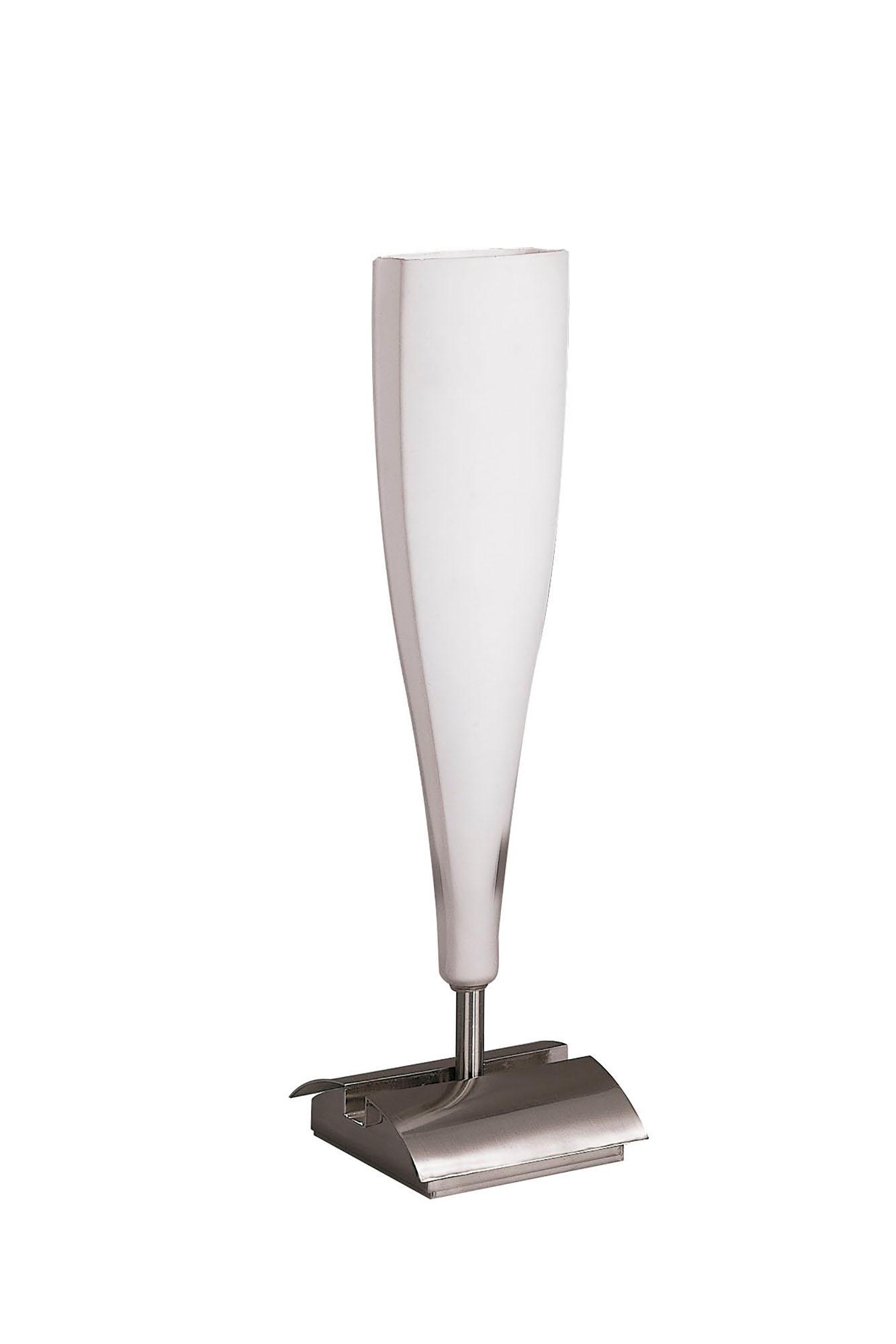 Java Table Lamp Small 1 Light E14, Satin Nickel/Frosted White Glass