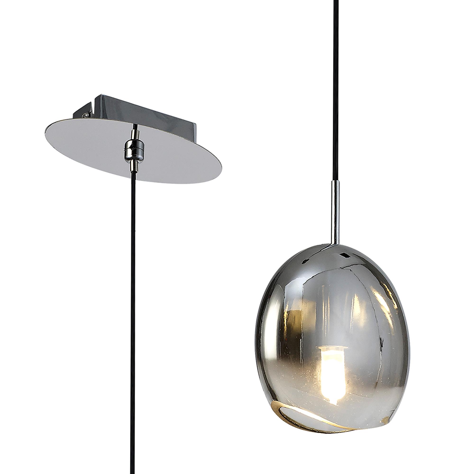 Lens Pendant 14cm Round, 1 x G9 (Max 8W) Chrome Glass