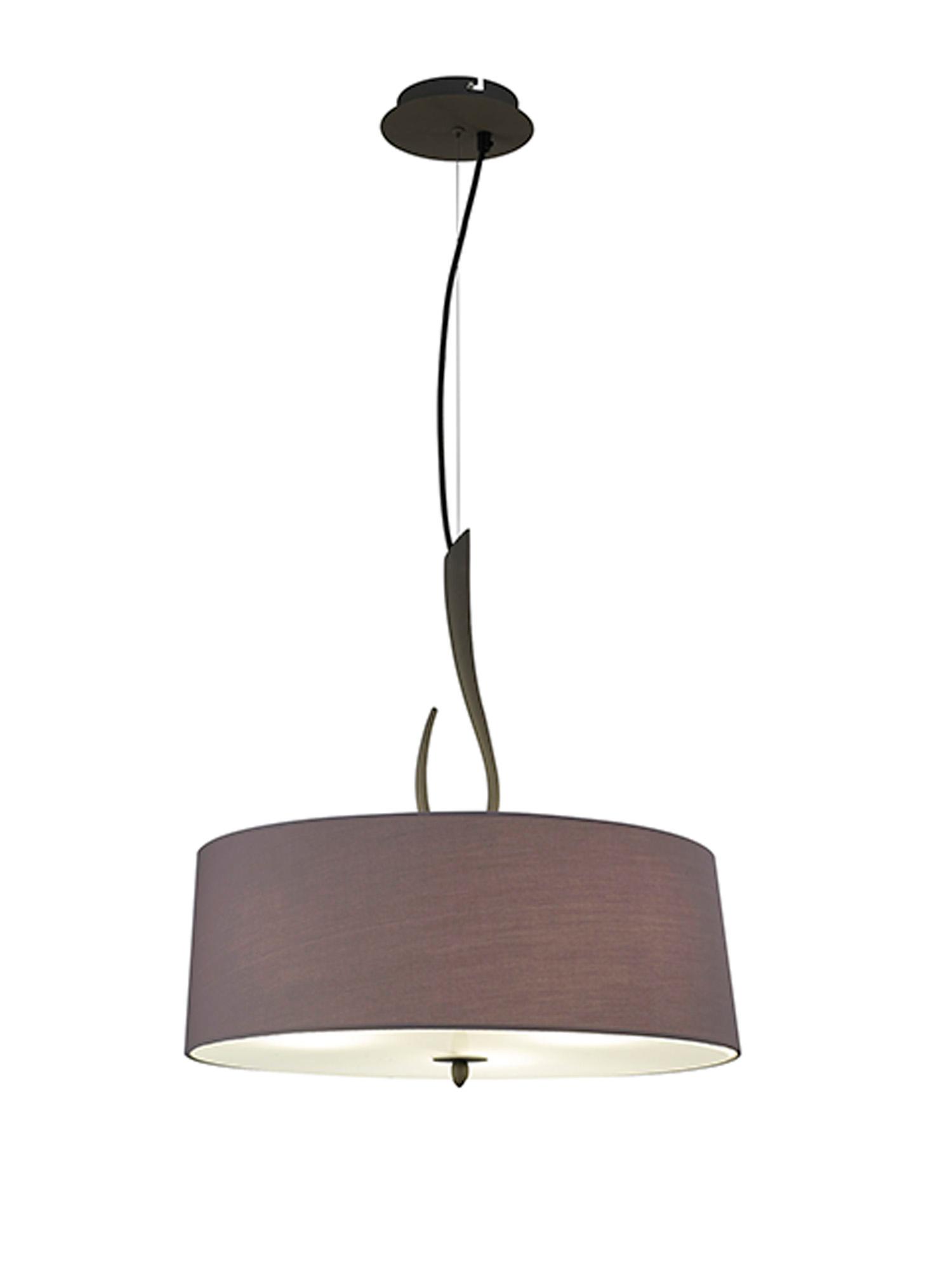 Lua Single Pendant 3 Light E27, Ash Grey With Ash Grey Shade