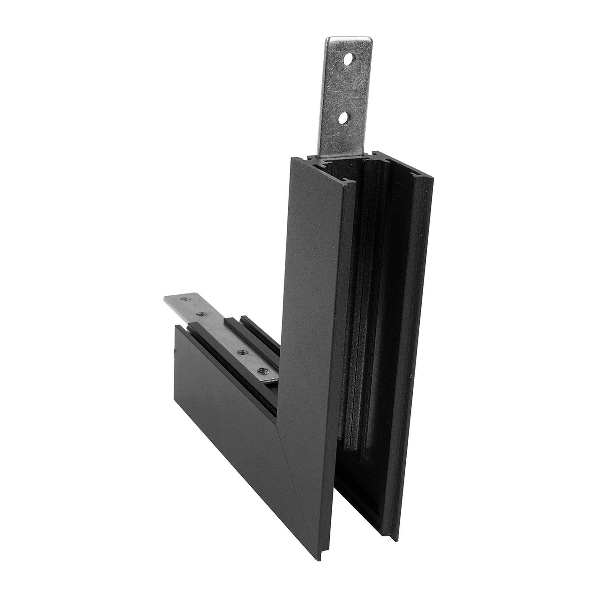 Magneto Shallow Single Connector Surface L-Joint Wall To Wall Out, Black For M8300 & M8301