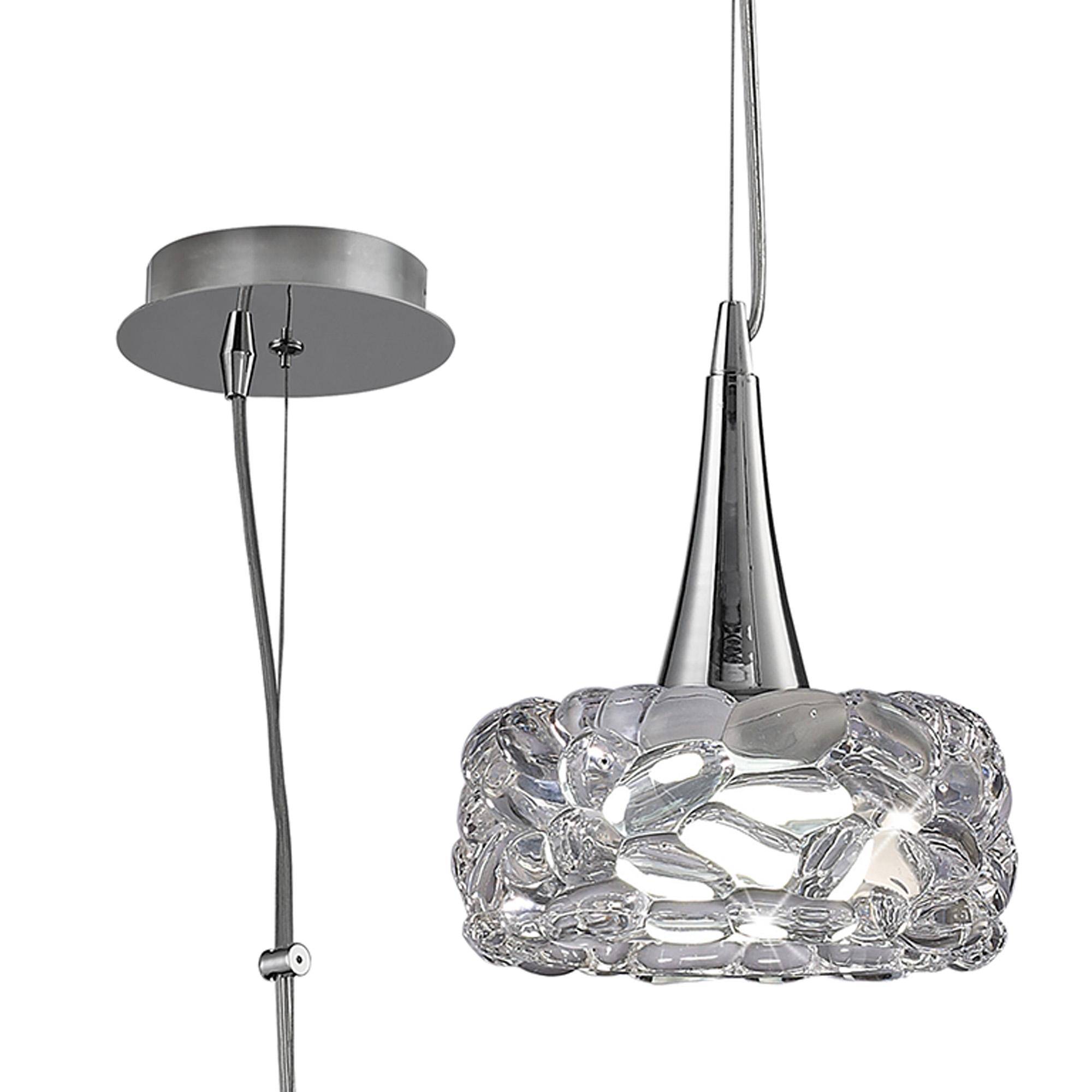 O2 20cm Pendant 1 Light E27 Large, Polished Chrome
