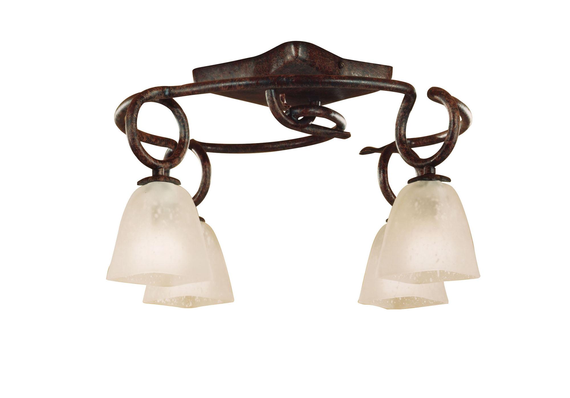 (0001 002) Oberture 54cm Ceiling 4 Light E14, Brown/Black Oxide