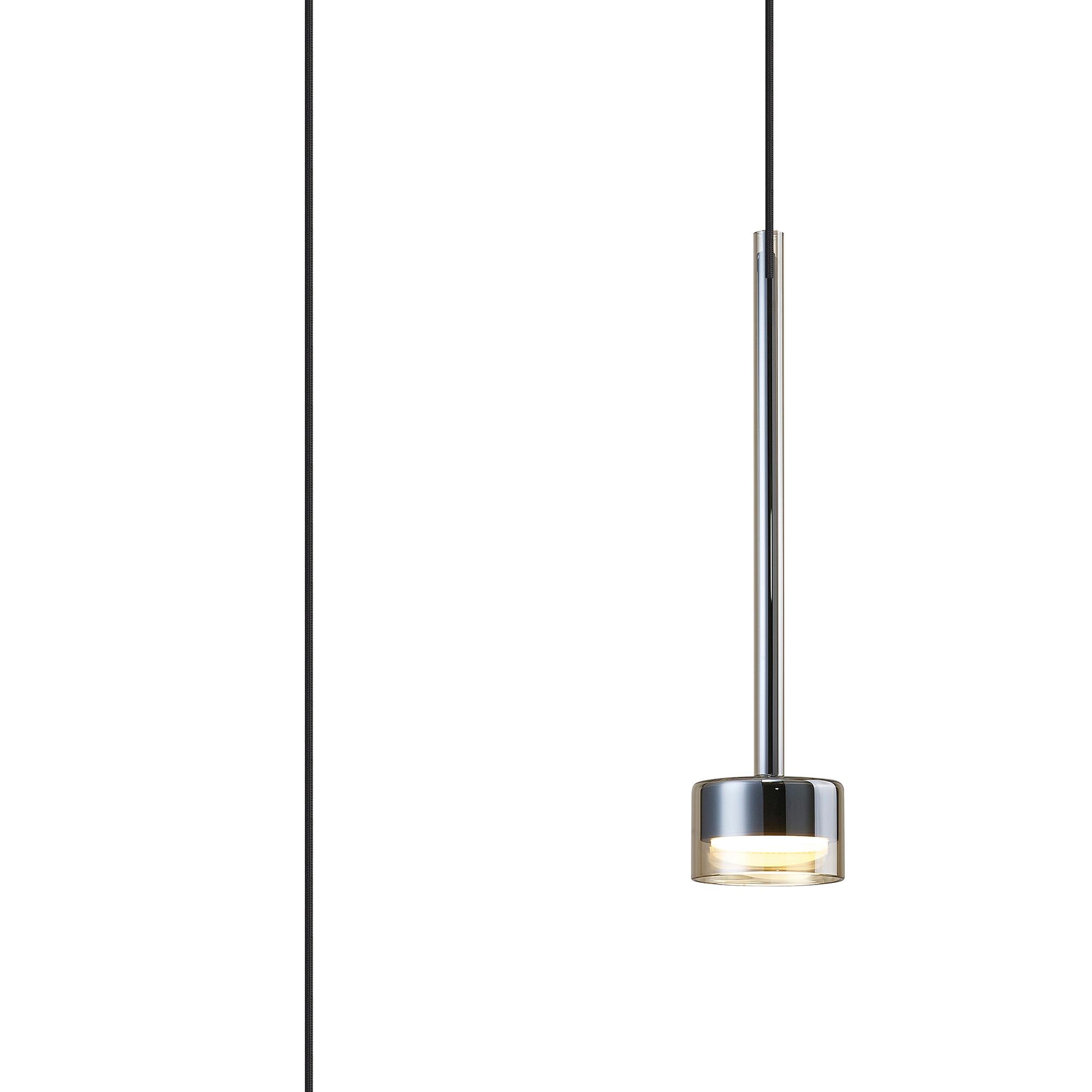 Tonic 9.8cm Assembly Dimmable Pendant (WITHOUT PLATE), 1 Light, With Replaceable 12W LEDs, 4000K, Bronze/Bronze Glass