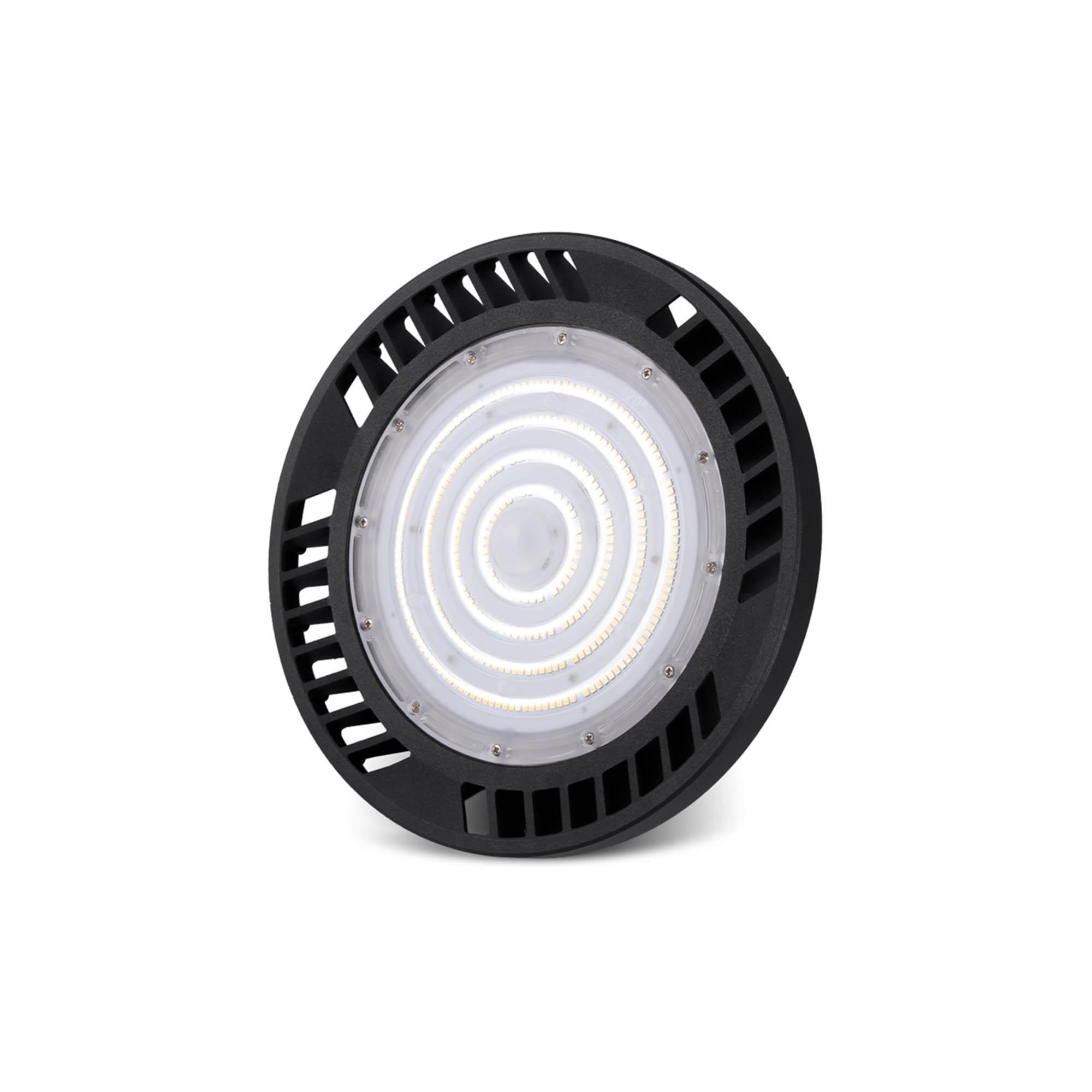 Urano 26cm UFO Bay Downlight, 150W LED 60º, 4000K, 21000lm, Black, IP65, 3yrs Warranty