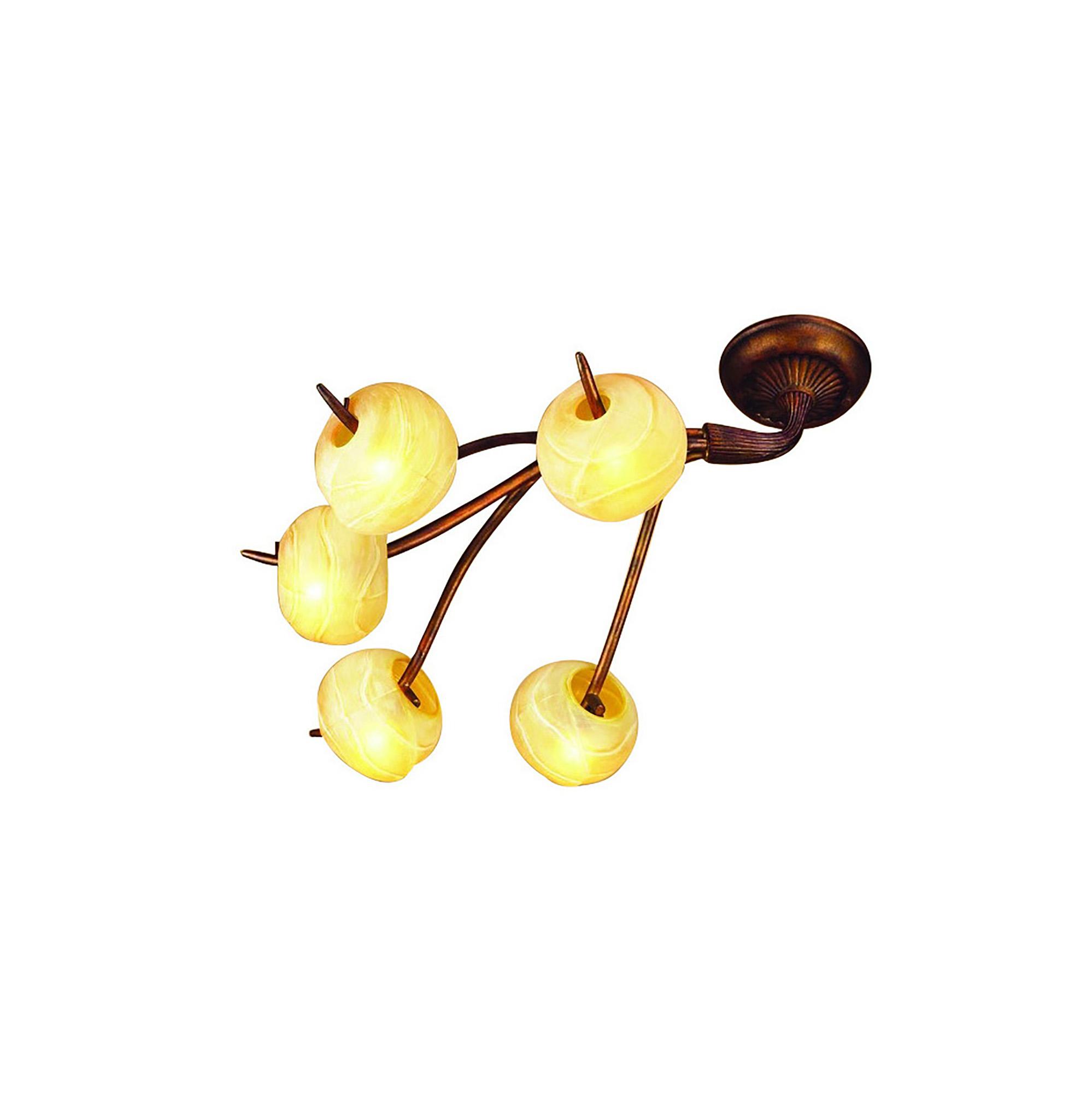 (0038 003) Wave Ceiling 5 Light G9, Rustic Gold